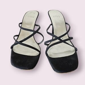 Stuart Weitzman Elegant Chic Stripes High Heels Sandals Shoes sz 9M